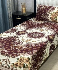 CB-01 Crystal Cotton Single Pair Bed Sheet 3D with Pillow Covers