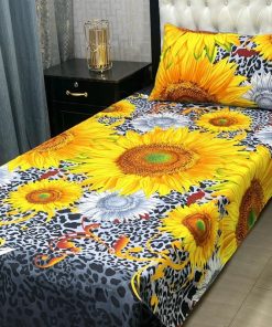 CB-02 Crystal Cotton Single Pair Bed Sheet 3D with Pillow Covers