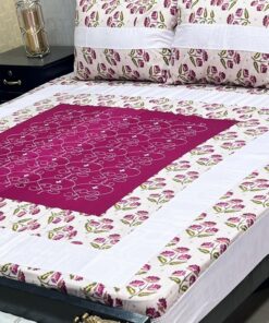 Royal Cotton Embroidered King Size Bedsheet SKU-KPB-19 with Matching Pillow Covers