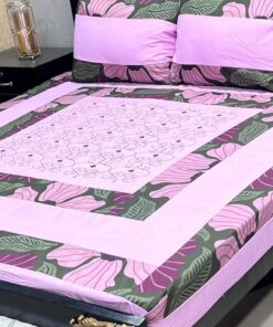 Heritage Cotton Embroidered King Size Bedsheet SKU-KPB-21 with Matching Pillow Covers
