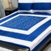 King Size Embroidered Patch Work Bedsheet with Matching Pillow Covers