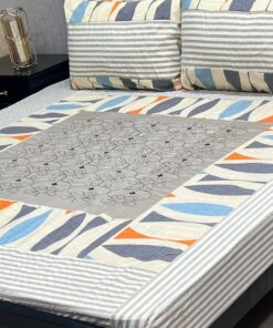Signature Cotton Embroidered King Size Bedsheet SKU-KPB-22 with Matching Pillow Covers