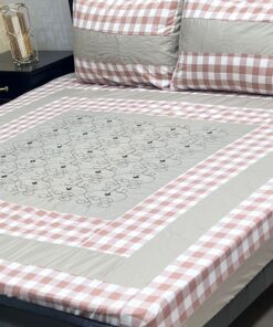 Soft Cotton Embroidered King Size Bedsheet SKU-KPB-16 with Pillow Covers