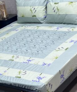 Luxury Patchwork Embroidered King Size Bedsheet SKU-KPB-13 with Pillow Covers