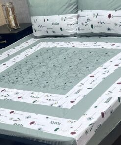 Elegant Patchwork Embroidered King Size Bedsheet SKU-KPB-11 with Pillow Covers