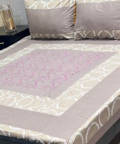 Luxury King Size Embroidered Bedsheet SKU-KPB-02 with Matching Pillow Covers