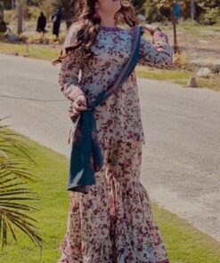 Premium Women's Bin Saeed Lawn Suit with Digital Printed Shirt Dupatta and Trouser
