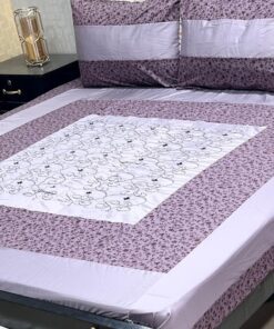 Opulent Cotton Embroidered King Size Bedsheet SKU-KPB-26 with Matching Pillow Covers