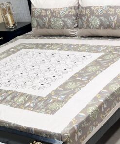 Grand Cotton Embroidered King Size Bedsheet SKU-KPB-27 with Matching Pillow Covers