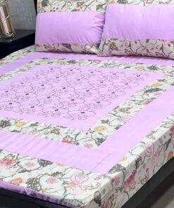 Regal Cotton Embroidered King Size Bedsheet SKU-KPB-31 with Matching Pillow Covers