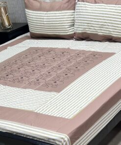 Elite Cotton Embroidered King Size Bedsheet SKU-KPB-29 with Matching Pillow Covers