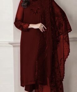 Baroque SKU-06 Chiffon Embroidered 3 Piece Suit with Organza Dupatta