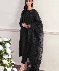 Baroque SKU-08 Chiffon Embroidered 3 Piece Suit with Organza Dupatta
