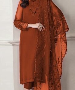 Baroque SKU-05 Chiffon Embroidered 3 Piece Suit with Organza Dupatta