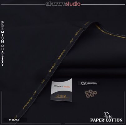 Alkaram Men Unstitched Hard Paper Cotton Suit Supreme Finish 4.5M Premium Summer Fabric