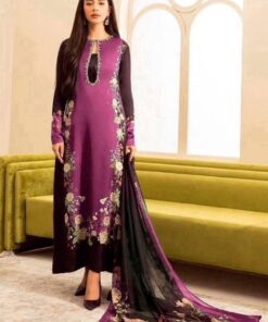 Ethnic Shamooz Silk 3 Piece Unstitched Tie and Dye Digital Printed Suit for Women