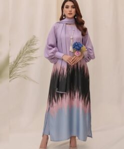 Ethnic Shamooz Silk 3 Piece Unstitched Tie and Dye Digital Printed Suit for Women