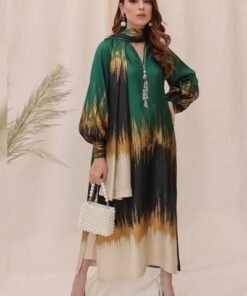 Ethnic Shamooz Silk 3 Piece Unstitched Tie and Dye Digital Printed Suit for Women