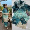 Ethnic Shamooz Silk 3 Piece Unstitched Tie and Dye Digital Printed Suit for Women