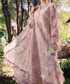 Pakistani Organza Designer Suit with Premium Fashion Details | Jalwa Store 