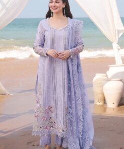 Premium Pakistani Organza Suit with Elegant Embroidered Borders | Jalwa Store 