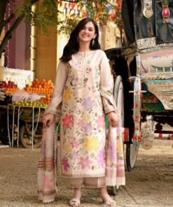 Luxury Organza Formal Dress with Beautiful Embroidered Sleeves | Jalwa Store 