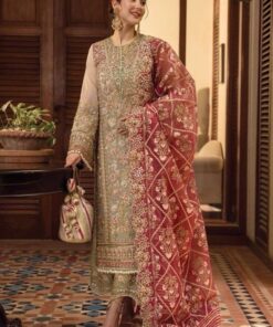 Premium Formal Wear Organza Suit for Women with Embroidered Details | Jalwa Store 