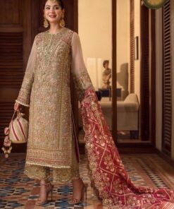 Elegant Embroidered Chiffon Suit with Luxury Fashion Finish | Jalwa Store 