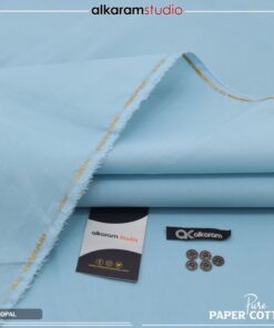 Alkaram Opal Men Unstitched Hard Paper Cotton Suit 4.5 Meter Supreme Finish Premium Summer Fabric
