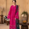 Premium Pakistani Pure Lawn 3 Piece Embroidered Unstitched Suit featuring Airjet 90/70 Lawn, Heavy Embroidered Front, Sleeves and Daman with Digital Printed Pure Bember Chiffon Dupatta for Women's Summer Fashion