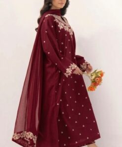 Premium Lawn Embroidered Collection with Printed Bember Chiffon Dupatta