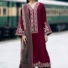 Airjet Premium Lawn Unstitched Embroidered Suit with Elegant Chiffon Dupatta