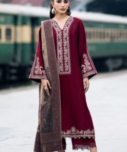 Airjet Premium Lawn Unstitched Embroidered Suit with Elegant Chiffon Dupatta