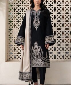 Luxury Airjet Lawn Embroidered Suit with Printed Pure Bember Chiffon Dupatta