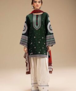 Premium Women's Unstitched Lawn Suit with Heavy Embroidery and Chiffon Dupatta