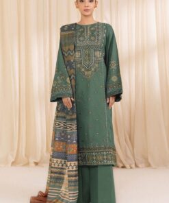 Elegant Airjet Pure Lawn 3 Piece Embroidered Suit for Women with Chiffon Dupatta