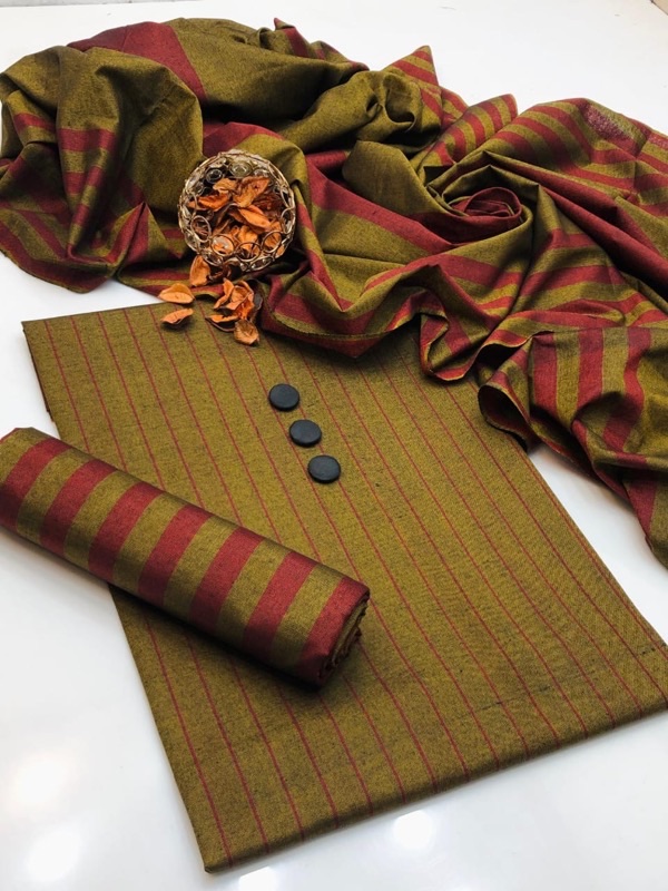 Front full view of Baroque SK-719 winter dhanak unstitched 3 piece winter suit at Jalwa Store
