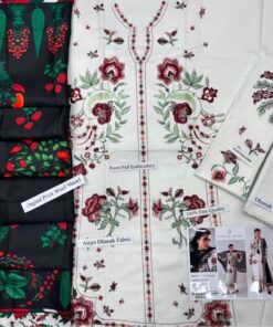 Matching woven winter shawl and trouser fabric of Jazmin SK-700 winter dhanak Pakistani ladies collection