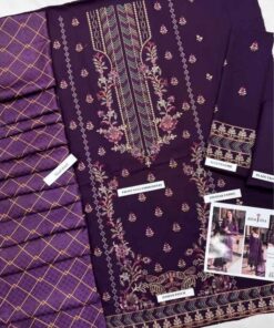 Front full view of Aisling SK-694 winter dhanak unstitched 3 piece winter suit at Jalwa Store