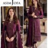 Fine needlework and resham daman patch of Aisling SK-694 winter dhanak Pakistani ladies collection