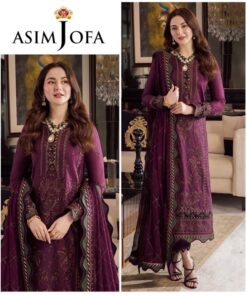 Fine needlework and resham daman patch of Aisling SK-694 winter dhanak Pakistani ladies collection