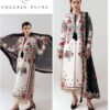 Front shirt and printed daman of Jazmin SK-701 winter dhanak unstitched 3 piece winter suit at Jalwa Store