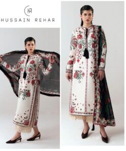 Front shirt and printed daman of Jazmin SK-701 winter dhanak unstitched 3 piece winter suit at Jalwa Store