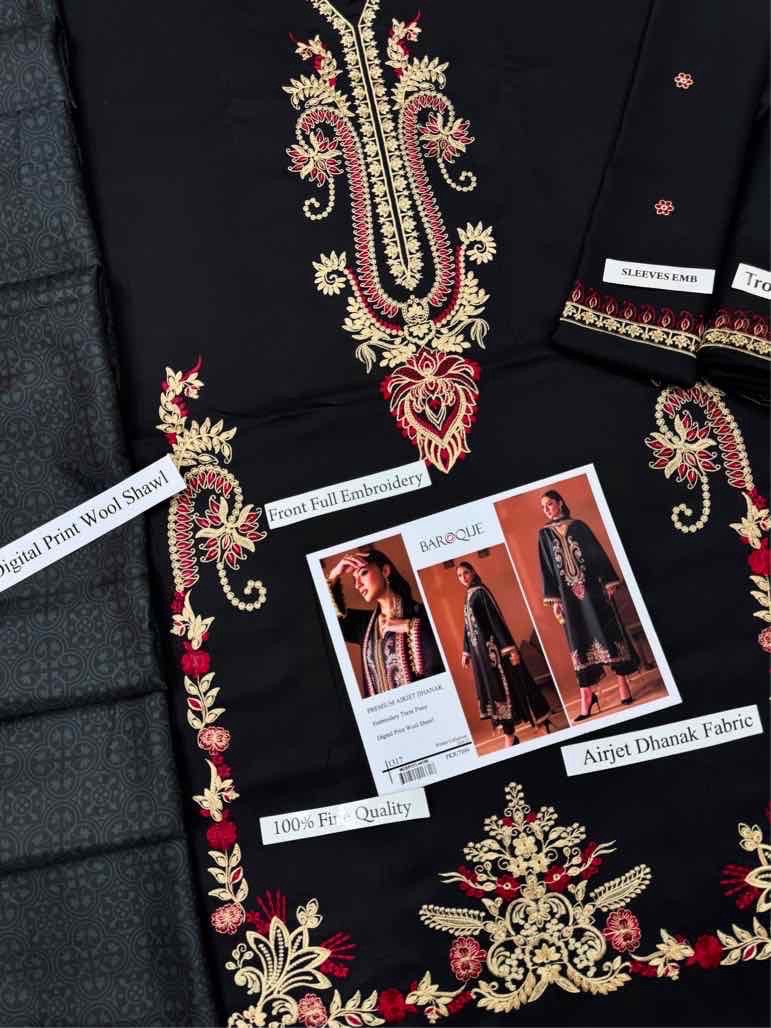 High quality display of Jazmin SK-689 winter dhanak unstitched 3 piece winter suit at Jalwa Store