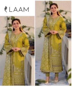 Front full view of Urge SK-714 winter dhanak unstitched 3 piece winter suit at Jalwa Store