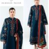 Front shirt and printed daman of Pezwaan SK-711 winter dhanak unstitched 3 piece winter suit at Jalwa Store