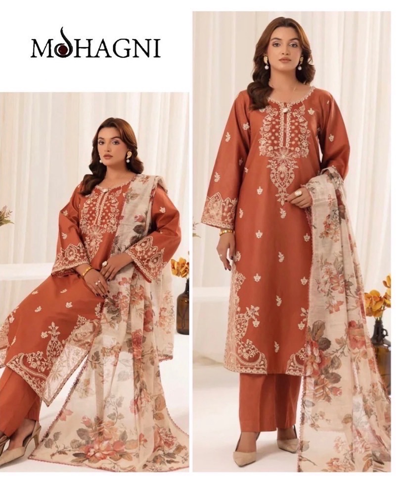 Fine needlework and resham daman patch of Urge SK-714 winter dhanak Pakistani ladies collection