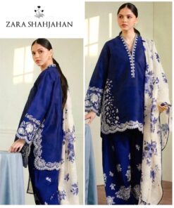 Zoomed in resham thread embroidery on Aisling SK-691 winter dhanak Pakistani ladies collection
