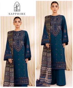 Coordinated dupatta drape and hem embroidery of Aisling SK-693 winter dhanak Pakistani ladies collection