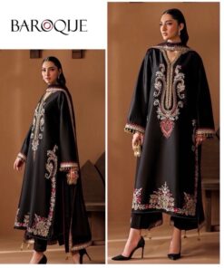 Coordinated dupatta drape and hem embroidery of Jazmin SK-689 winter dhanak Pakistani ladies collection